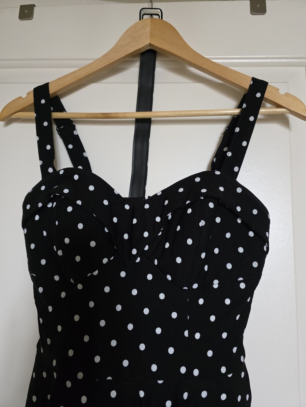Vixen by Micheline Pitt Maneater Swing Dress in Black Polka Dot, small - Picture 3 of 7